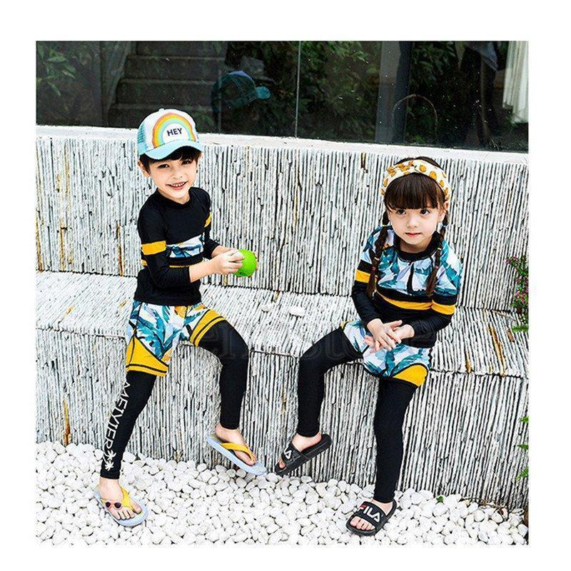 キッズ水着男の子 女の子 子供水着 ラッシュガード 長袖 セパレート 3点セット ジュニア こども服 レギンス スイムウェア 海水浴 UV対策 | ブランド登録なし | 05