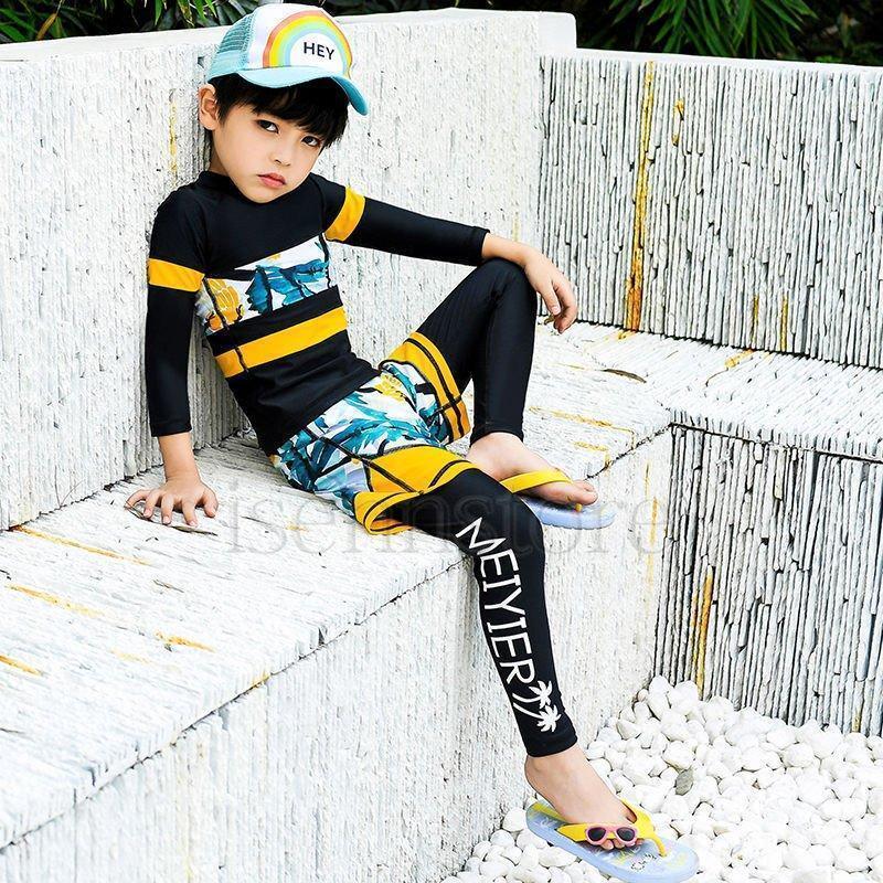 キッズ水着男の子 女の子 子供水着 ラッシュガード 長袖 セパレート 3点セット ジュニア こども服 レギンス スイムウェア 海水浴 UV対策 | ブランド登録なし | 07