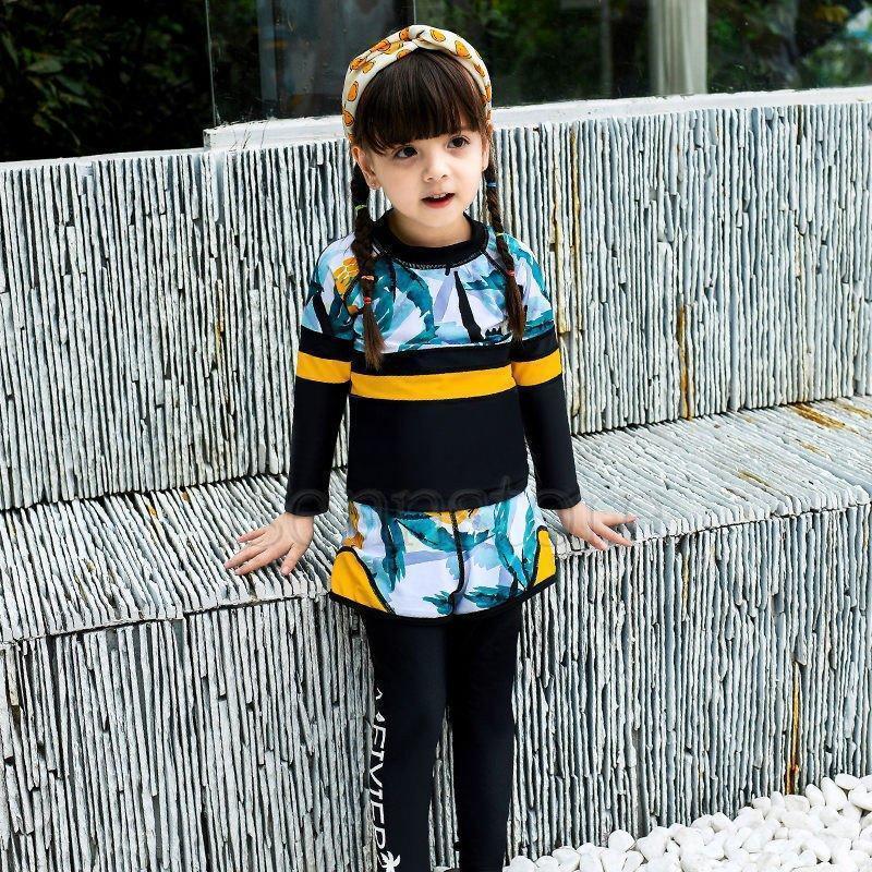キッズ水着男の子 女の子 子供水着 ラッシュガード 長袖 セパレート 3点セット ジュニア こども服 レギンス スイムウェア 海水浴 UV対策 | ブランド登録なし | 09