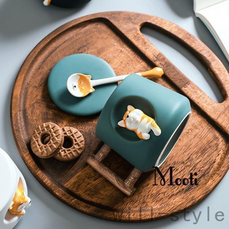 マグカップ 北欧 おしゃれ 柴犬柄 コーヒーカップ 大きい 陶器 ハンドメイド ティーカップ 大容量 コップ カフェマグ キッチン雑貨 洋食器 和食器 | ブランド登録なし | 16