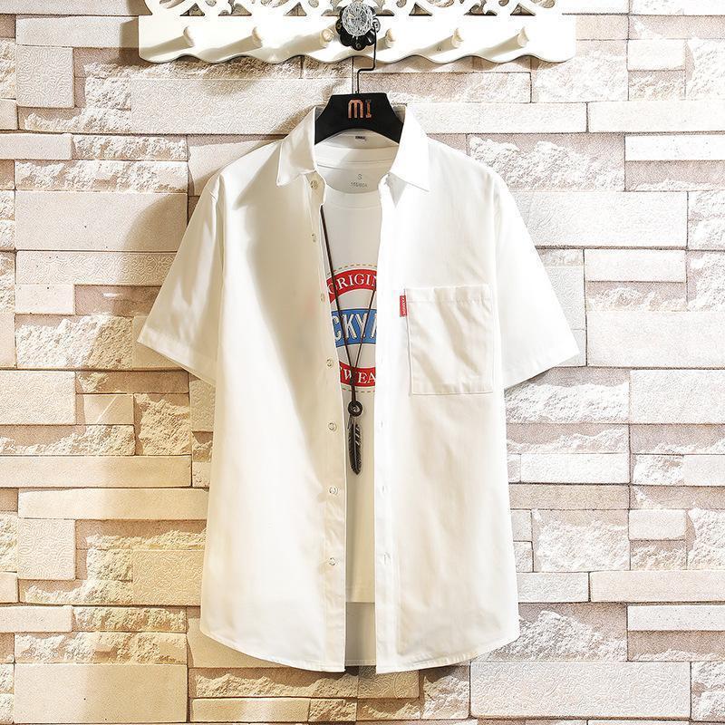 開襟シャツ メンズ 半袖シャツ 白シャツ カジュアルシャツ ワイシャツ ス おしゃれ 夏服 | ブランド登録なし | 12