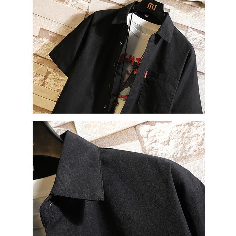 開襟シャツ メンズ 半袖シャツ 白シャツ カジュアルシャツ ワイシャツ ス おしゃれ 夏服 | ブランド登録なし | 14