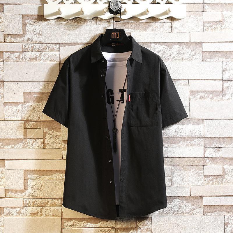 開襟シャツ メンズ 半袖シャツ 白シャツ カジュアルシャツ ワイシャツ ス おしゃれ 夏服 | ブランド登録なし | 02