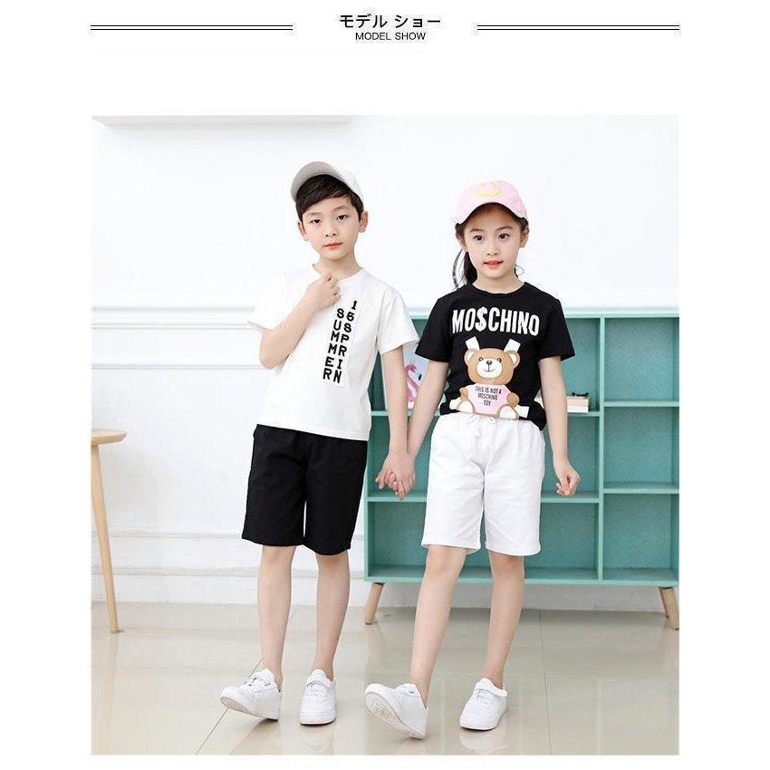 子ども ハーフパンツ ゆったり 夏 男児 半ズボン コットン 女の子 ワイドパンツ 五分丈 薄手 白 黒 ショートパンツ 女児 5分丈パンツ 男の子 | ブランド登録なし | 02