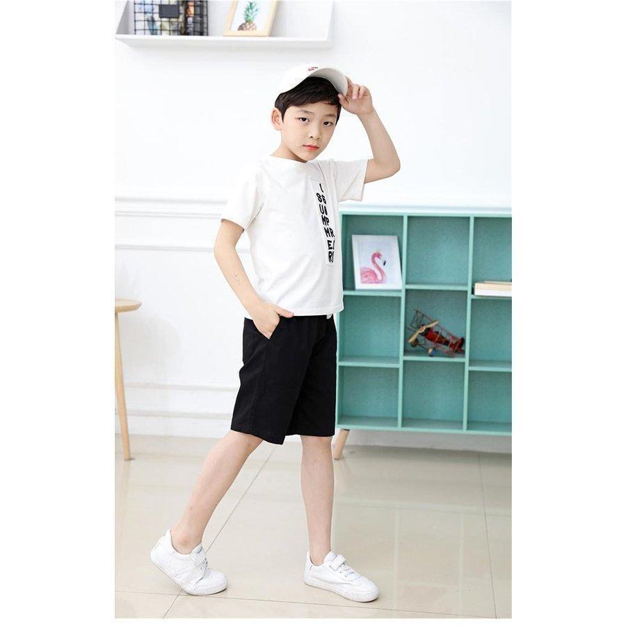子ども ハーフパンツ ゆったり 夏 男児 半ズボン コットン 女の子 ワイドパンツ 五分丈 薄手 白 黒 ショートパンツ 女児 5分丈パンツ 男の子 | ブランド登録なし | 03