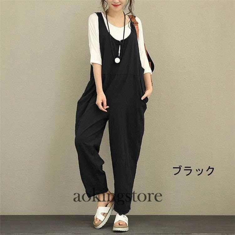 サロペットパンツサロペットレディースオールインワン春夏秋きれいめオーバーオールサロペットパンツ薄ロングパンツレディースファッション | ブランド登録なし | 11