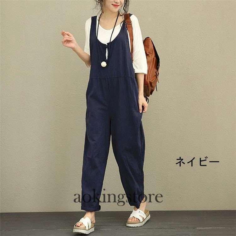 サロペットパンツサロペットレディースオールインワン春夏秋きれいめオーバーオールサロペットパンツ薄ロングパンツレディースファッション | ブランド登録なし | 13