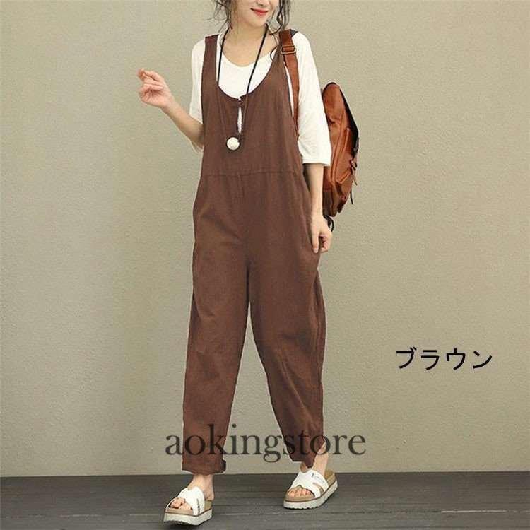 サロペットパンツサロペットレディースオールインワン春夏秋きれいめオーバーオールサロペットパンツ薄ロングパンツレディースファッション | ブランド登録なし | 14