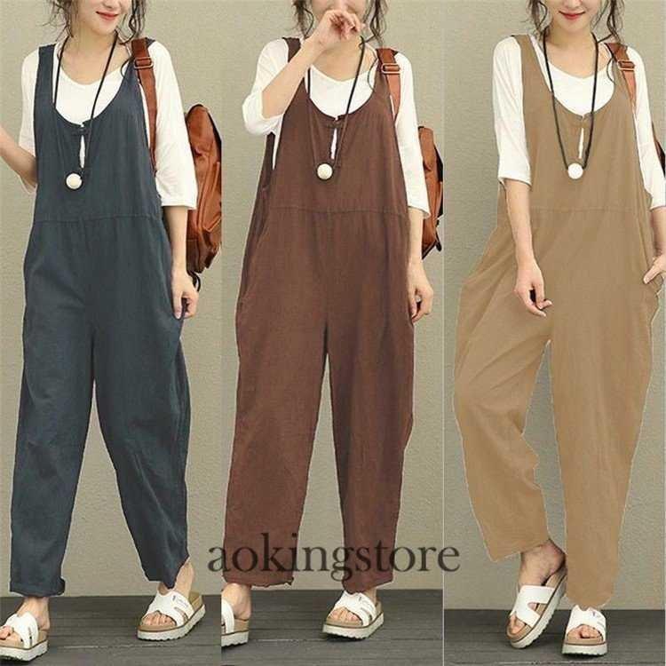 サロペットパンツサロペットレディースオールインワン春夏秋きれいめオーバーオールサロペットパンツ薄ロングパンツレディースファッション | ブランド登録なし | 01