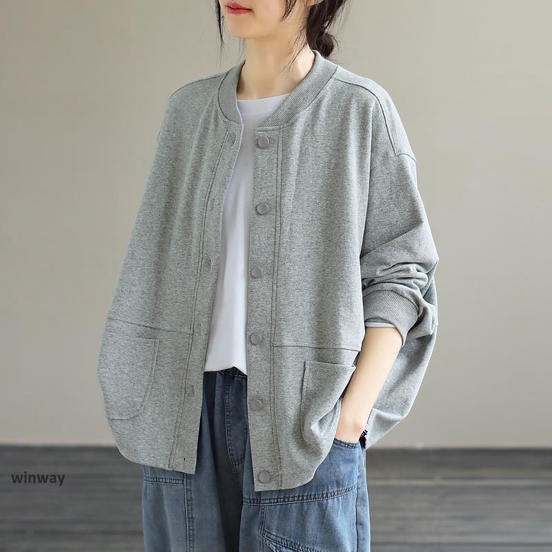 春 アウター レディース コート カーディガン薄めきれいめ スプリングコート ジャケット スウェット お洒落 ライトアウター 羽織り 大人 カジュアル 体型カバー | ブランド登録なし | 03