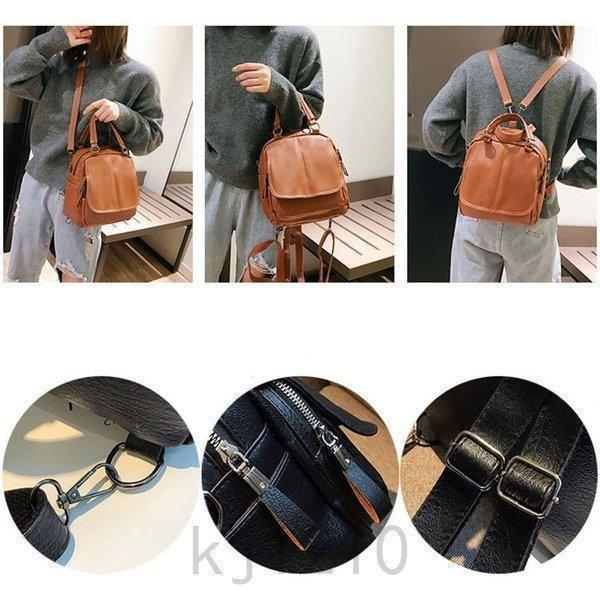 多機能リュックレディース3WAYリュックサックPU革小さめシンプル通学通勤防水学生肩掛け斜め掛けパックa4おしゃれママリックサック3色 | ブランド登録なし | 15