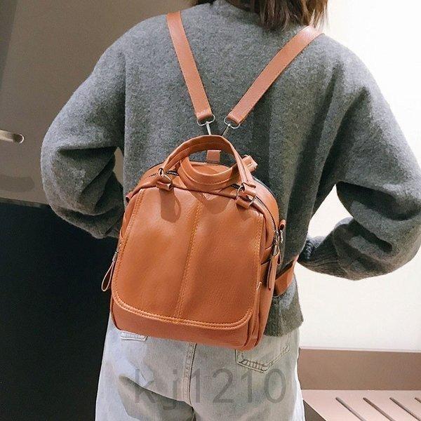 多機能リュックレディース3WAYリュックサックPU革小さめシンプル通学通勤防水学生肩掛け斜め掛けパックa4おしゃれママリックサック3色 | ブランド登録なし | 05