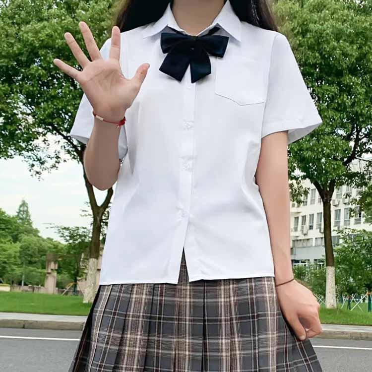 半袖 学生服 透けない 胸ポケット シャツ 女子 シャツ スクール ブラウス ワイシャツ レディース 制服 開襟 おしゃれ 中学生 高校生 | ブランド登録なし | 01