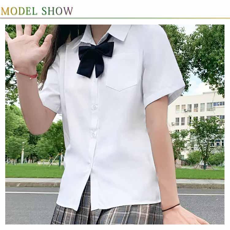 半袖 学生服 透けない 胸ポケット シャツ 女子 シャツ スクール ブラウス ワイシャツ レディース 制服 開襟 おしゃれ 中学生 高校生 | ブランド登録なし | 08