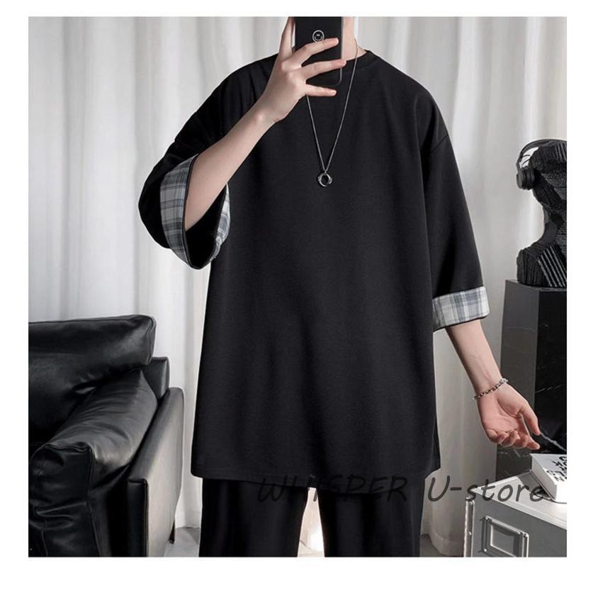 Tシャツ 7分袖 メンズ 七分丈tシャツ シンプル 着重ね 大きいサイズ 無地 学生 カジュアル ス 涼しい ユニフォーム かっこいい 夏服 | ブランド登録なし | 07