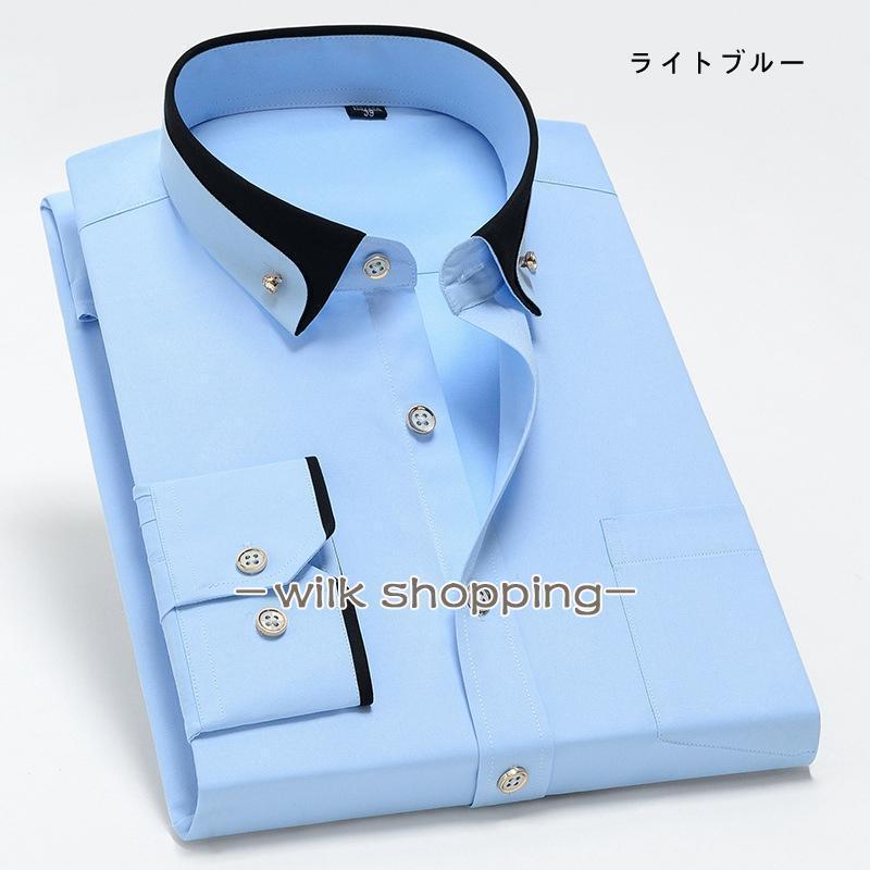 形態安定 ワイシャツ ノーアイロン カッターシャツ メンズ 大きいサイズ ドレスシャツ ビジネスシャツ 新生活 ビジネス | ブランド登録なし | 02