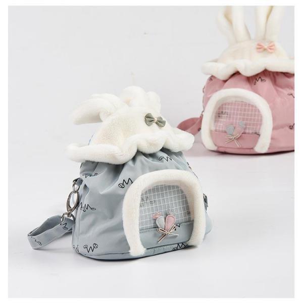 小動物 キャリーバッグ ペットキャリー ハムスター リス うさぎ ハリネズミ キャリーポーチ 布製 ショルダーバッグ 折り畳み コンパクト収納 メッシ | ブランド登録なし | 15