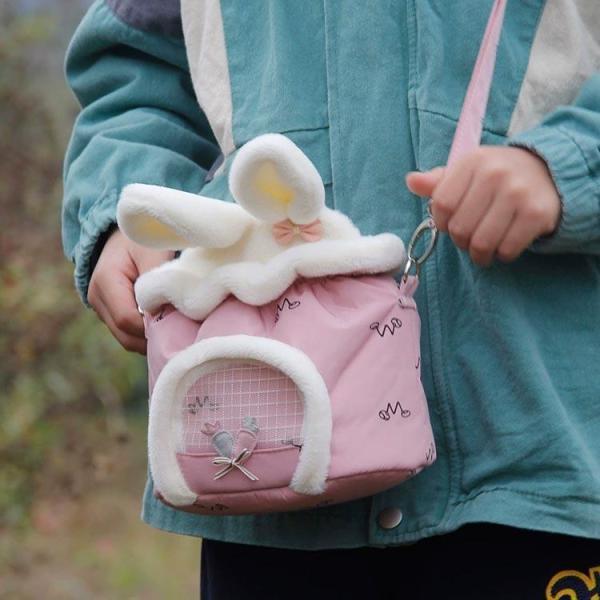 小動物 キャリーバッグ ペットキャリー ハムスター リス うさぎ ハリネズミ キャリーポーチ 布製 ショルダーバッグ 折り畳み コンパクト収納 メッシ | ブランド登録なし | 03