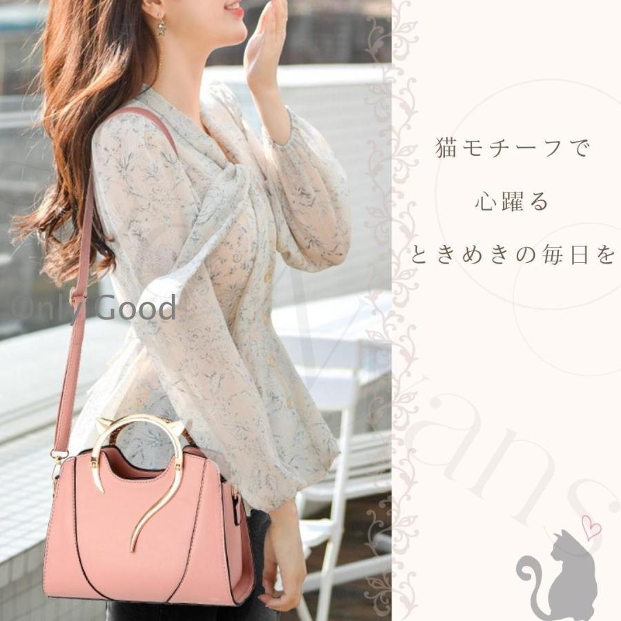 ショルダーバッグ ハンドバッグ 猫 ねこ レディース 軽い 小さい ミニ 軽量 斜めがけ 猫柄 通勤 おしゃれ 2way 仕切り コンパクト | ブランド登録なし | 08