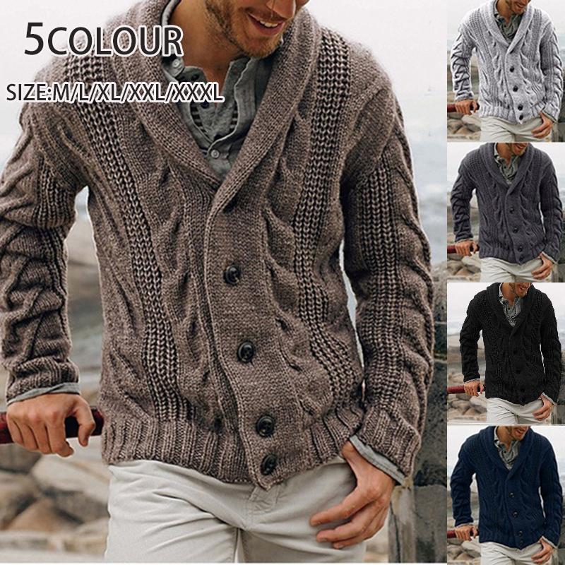 ニットカーディガン メンズ 秋冬 ニット ジャケット ケーブル編み アウター セーター 50代 40代 ファッション 秋服 | ブランド登録なし