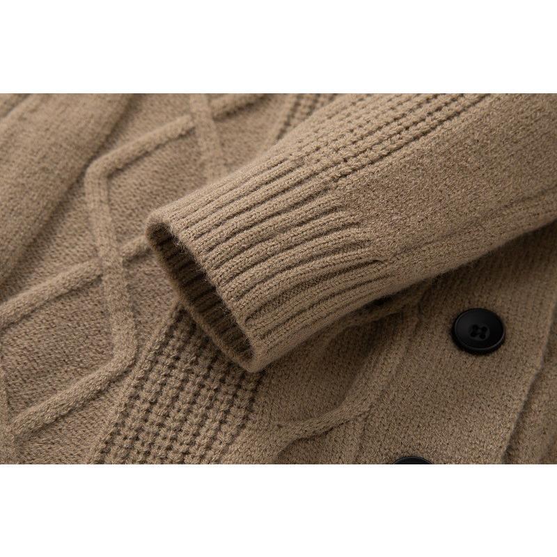 ニットカーディガン メンズ 秋冬 ニット ジャケット ケーブル編み アウター セーター 50代 40代 ファッション 秋服 | ブランド登録なし | 19