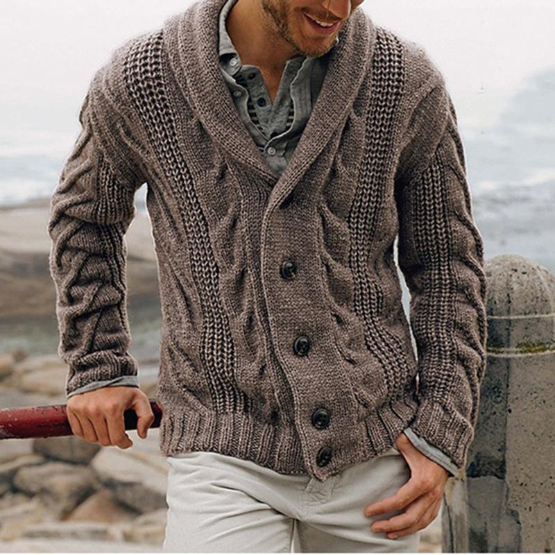 ニットカーディガン メンズ 秋冬 ニット ジャケット ケーブル編み アウター セーター 50代 40代 ファッション 秋服 | ブランド登録なし | 07