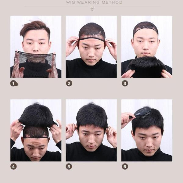 メンズウィッグ フルウィッグ かつら 男性用 メンズ ショート 脱毛症対策 人毛 カツラ つむじ 自然黒 短い 通気性 鬘 普段使い イメチェン | ブランド登録なし | 06