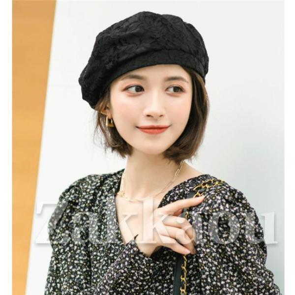 ベレー帽 レディース レース 花柄 全５色 大きめ ゆったり 通気性抜群 サイズ調節 サマーニット シンプル カジュアル オールシーズン おしゃれ | ブランド登録なし | 14
