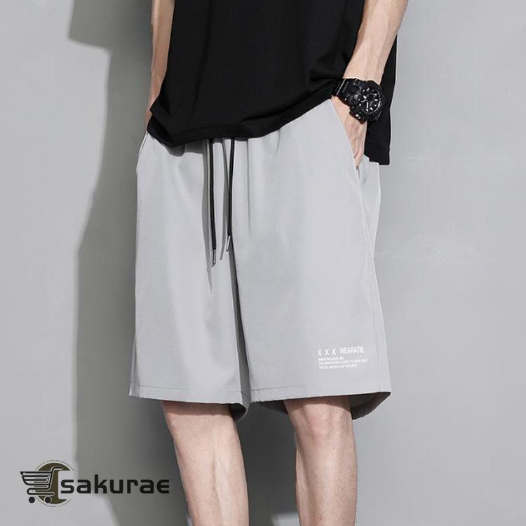 薄手 冷感 ドライ ショートパンツ 通気性 涼しい おしゃれ カジュアル ハーフパンツ メンズ 接触冷感 速乾 トレーニング 5分丈 イージーパンツ | ブランド登録なし | 02