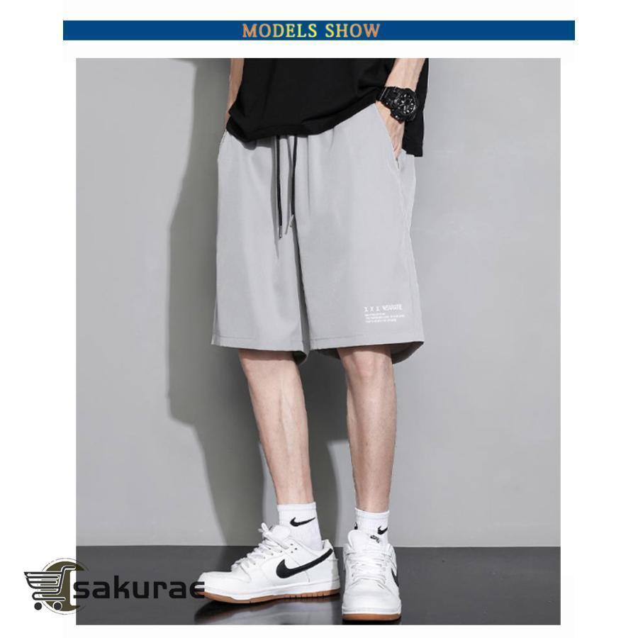 薄手 冷感 ドライ ショートパンツ 通気性 涼しい おしゃれ カジュアル ハーフパンツ メンズ 接触冷感 速乾 トレーニング 5分丈 イージーパンツ | ブランド登録なし | 07