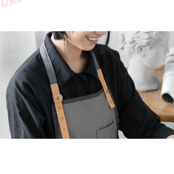 エプロン レディース キッチン ポケット付き 北欧 シンプル 女性 メンズ 業務用 飲食店 前掛け 保育士 カフェ 衛生 清潔 | ブランド登録なし | 07
