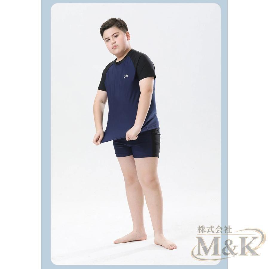 キッズ ぽっちゃり 大きいサイズ スクール水着 セパレート 大きい水着 おしゃれ 男の子 小学生 ミズギ メンズ みずぎ 上下セ | ブランド登録なし | 04