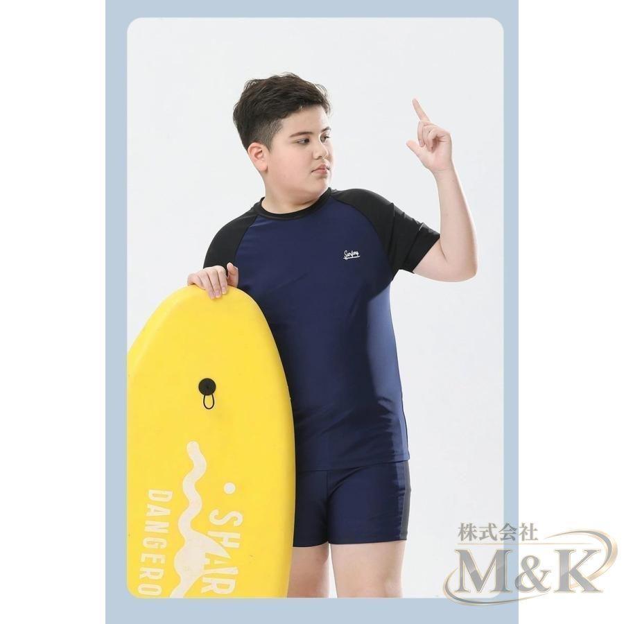 キッズ ぽっちゃり 大きいサイズ スクール水着 セパレート 大きい水着 おしゃれ 男の子 小学生 ミズギ メンズ みずぎ 上下セ | ブランド登録なし | 06