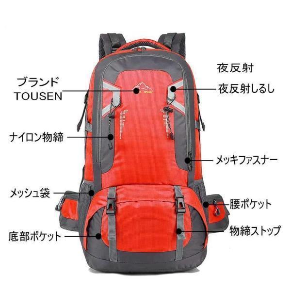 リュック 40L 60L バックパック リュックサック レディース メンズ 大容量 パック ザック 登山 旅行 防災 遠足 軽量 登山リュック | ブランド登録なし | 02