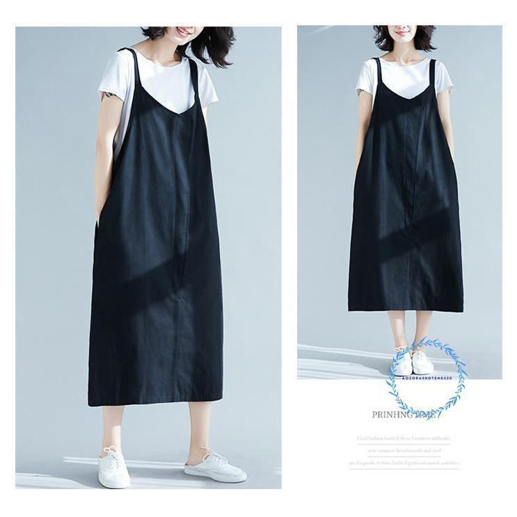 ジャンパースカート 夏 レディース ジャンパースカート vネック レディース ジャンパースカート 50代 ロング フレアスカート キャミワンピース | ブランド登録なし | 09