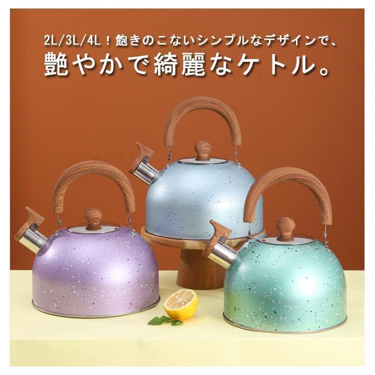 ケトル ステンレス 笛吹きケトル 2L 3L 4L やかん 笛吹ケトル 音が鳴る キッチン雑貨 湯沸かし ガス火対応 IH対応 大容量 ケトル | ブランド登録なし | 07