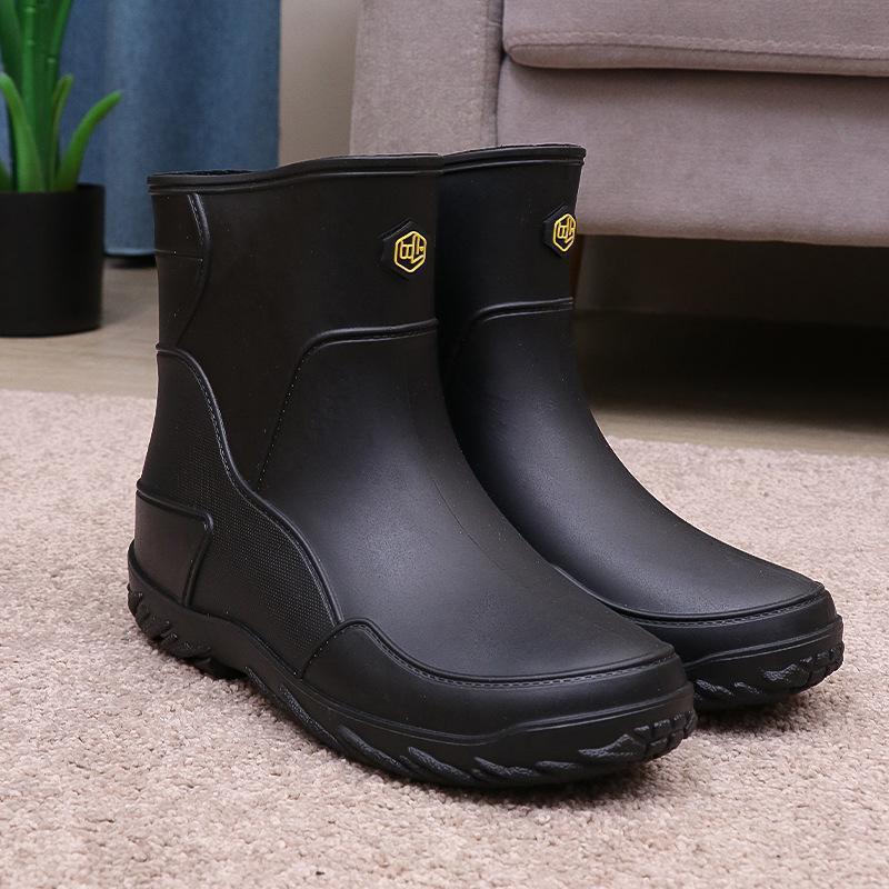 レインブーツ 完全防水 メンズショートブーツ ワークブーツ レインシューズ 滑らない 雨 雪 長靴 軽量 ショート丈梅雨 台風 作業靴 アウトドア | ブランド登録なし | 05