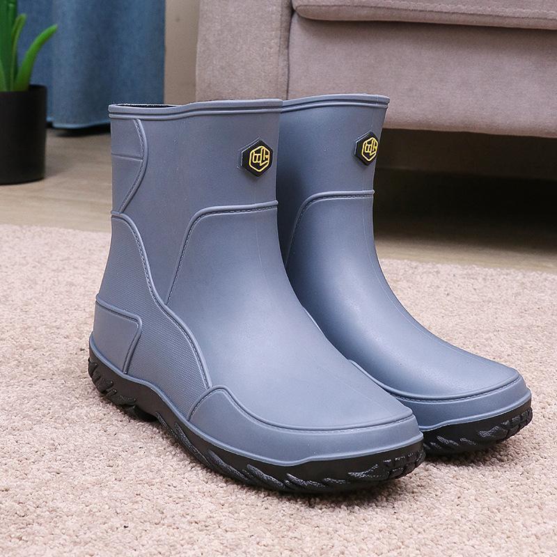 レインブーツ 完全防水 メンズショートブーツ ワークブーツ レインシューズ 滑らない 雨 雪 長靴 軽量 ショート丈梅雨 台風 作業靴 アウトドア | ブランド登録なし | 06