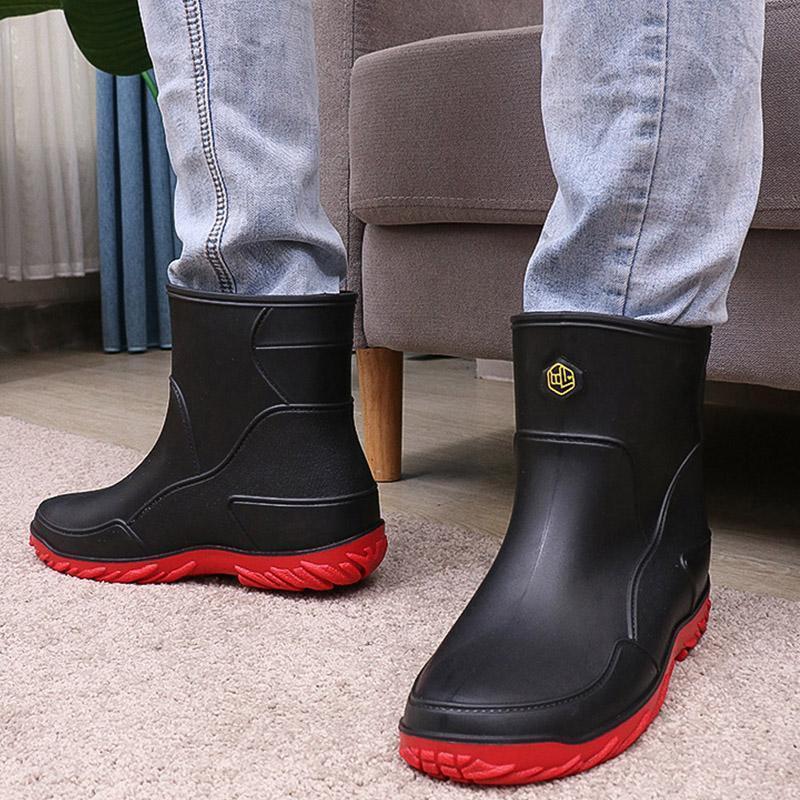 レインブーツ 完全防水 メンズショートブーツ ワークブーツ レインシューズ 滑らない 雨 雪 長靴 軽量 ショート丈梅雨 台風 作業靴 アウトドア | ブランド登録なし | 10