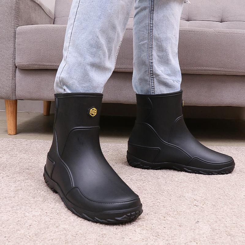 レインブーツ 完全防水 メンズショートブーツ ワークブーツ レインシューズ 滑らない 雨 雪 長靴 軽量 ショート丈梅雨 台風 作業靴 アウトドア | ブランド登録なし | 12