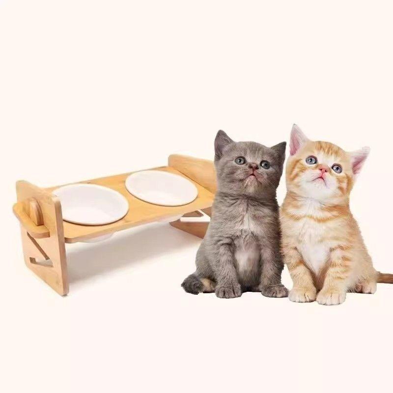 食器 ネコボウル ねこエサ入れ 食器スタント 4段階高さ調節可能 ペット食器 犬 ご飯台 斜め 首への負担軽減 取り外し可能 小型犬 かわいい | ブランド登録なし | 06