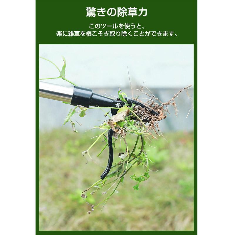 草取り 道具 根こそぎ 草取り器 便利 グッズ 伸縮式 雑草削る 立ったまま 雑草取り器具 ステンレス製 草刈りレーキ 除草 畑 庭 あぜ 道公園 | ブランド登録なし | 12