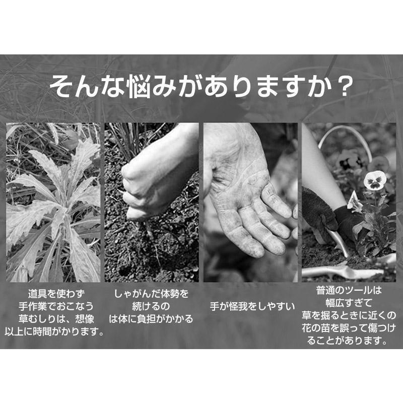 草取り 道具 根こそぎ 草取り器 便利 グッズ 伸縮式 雑草削る 立ったまま 雑草取り器具 ステンレス製 草刈りレーキ 除草 畑 庭 あぜ 道公園 | ブランド登録なし | 05