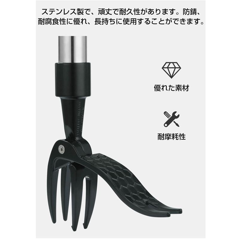 草取り 道具 根こそぎ 草取り器 便利 グッズ 伸縮式 雑草削る 立ったまま 雑草取り器具 ステンレス製 草刈りレーキ 除草 畑 庭 あぜ 道公園 | ブランド登録なし | 07