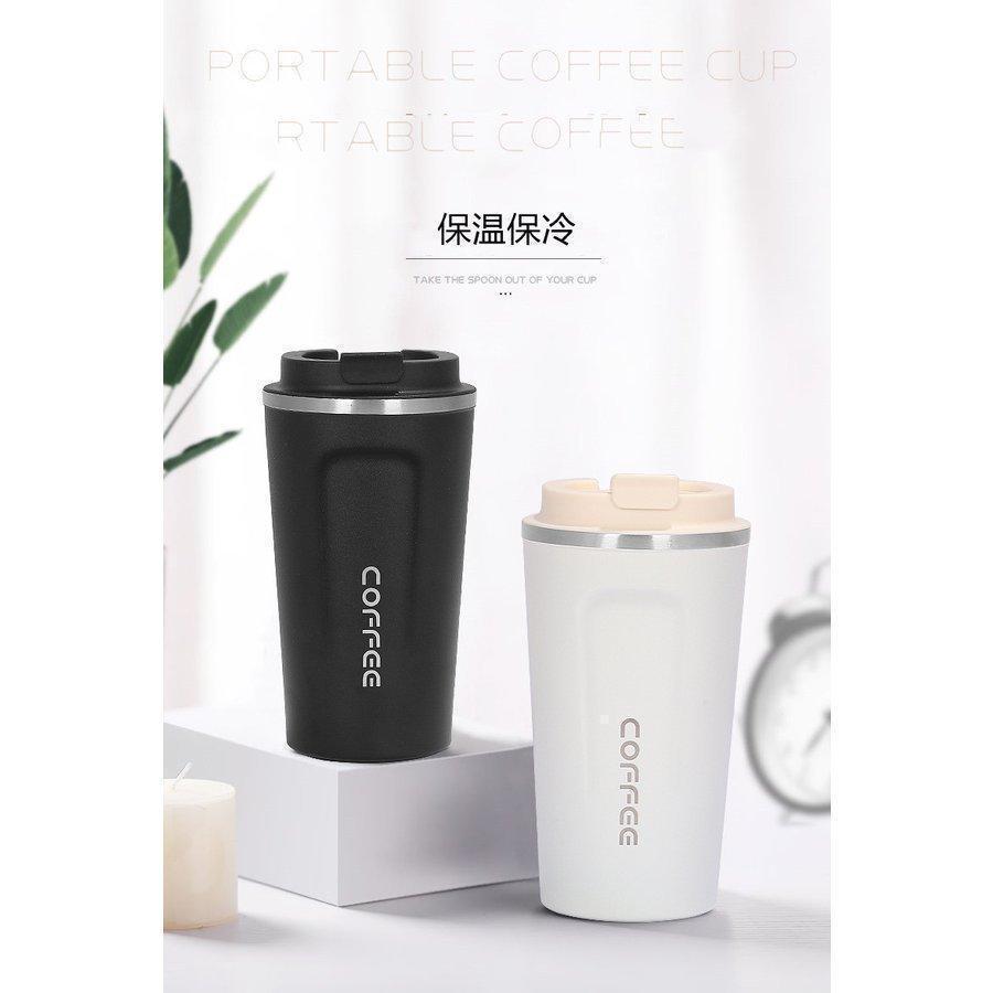 タンブラー コーヒーカップ 保温保冷 保温 ステンレス製 水筒 マグカップ ボトル コンパクト 軽量 ワンタッチオープン式 蓋付き 滑り止め | ブランド登録なし | 08