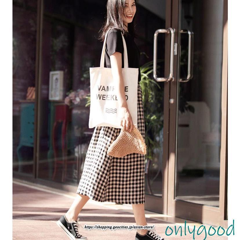 スカート レディース Aライン 綿麻 チェック柄 春 夏 薄手 ロング 着痩せ 涼しい ウエストゴム 女性 清楚 快適 20代30代40代50代 ポケット キレイめ カジュアル | ブランド登録なし | 12