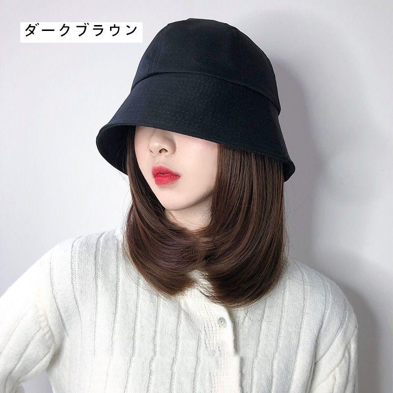 帽子付きウィッグ ボブ バケットハット 毛付き帽子 ストレート オールシーズン 医療用 かつら かつら付き ウィッグ付き 髪付き | ブランド登録なし | 02