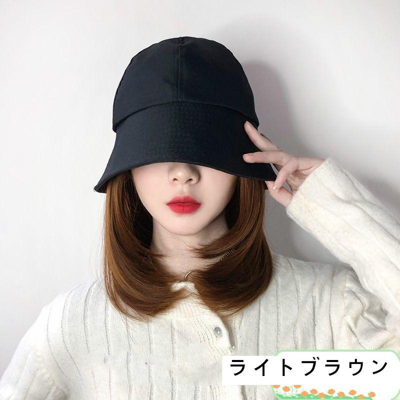 帽子付きウィッグ ボブ バケットハット 毛付き帽子 ストレート オールシーズン 医療用 かつら かつら付き ウィッグ付き 髪付き | ブランド登録なし | 03