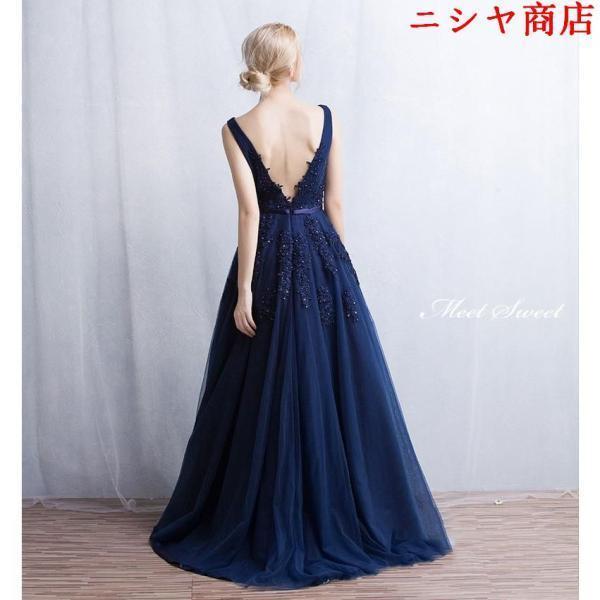 カラードレス ロングドレス 袖なし ウェディングドレス ウエディングドレス 結婚式 二次会 披露宴 花嫁 演奏会 発表会 ピンク ワインレッド ネイビー グレー | ブランド登録なし | 11