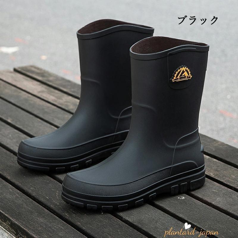 長靴 レインブーツ 長靴 ロング 靴 メンズ 雪 おしゃれ 軽量 ミドル丈 歩きやすい 雨靴 ラウンドトゥ ショート 軽量 完全防水 防水 釣り 作業 | ブランド登録なし | 04